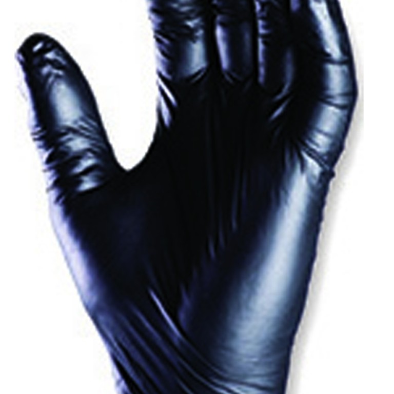 NITRIL FEKETE PÚDER NÉLKÜLI VIZSGÁLÓ KESZTYŰ