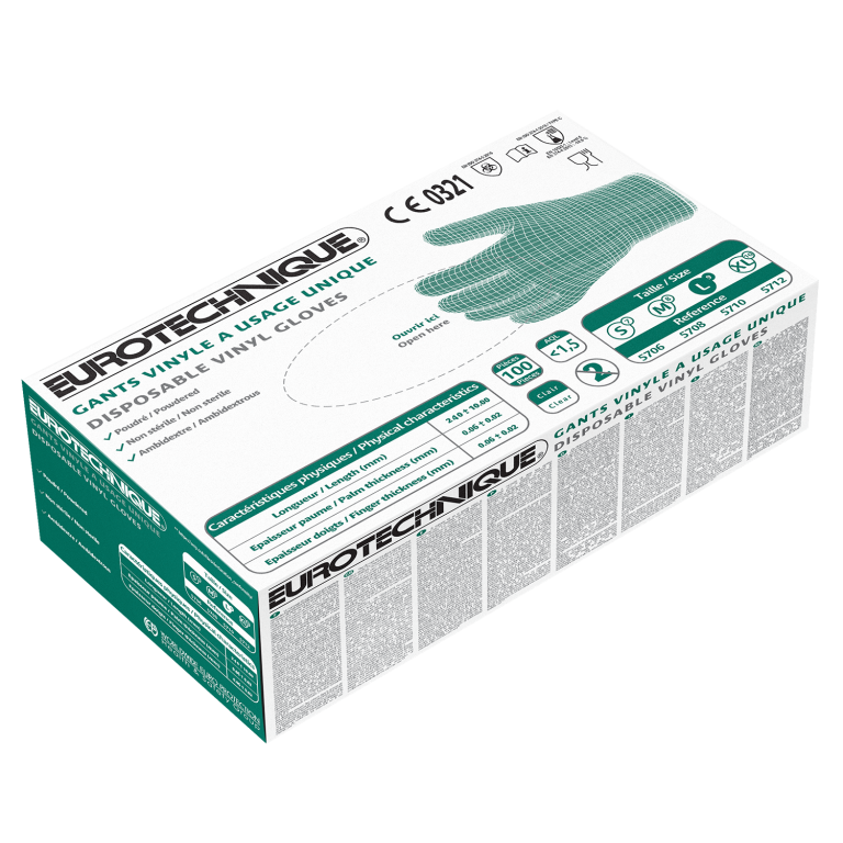 VINYL KESZTYŰ, LÚGÁLLÓ, PÚDEROZOTT