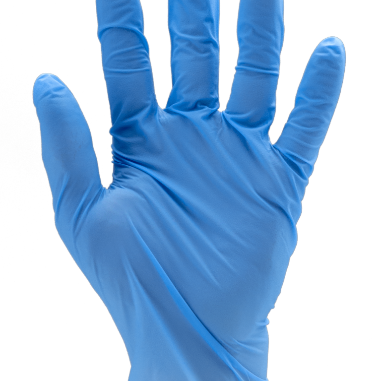 NITRIL PÚDER NÉLKÜLI KÉK VIZSGÁLÓKESZTYŰ