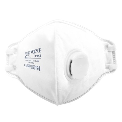 FFP3 szelepes, félbehajtható légzésvédő maszk