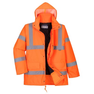 Jól láthatósági lélegző kabát vasúti dolgozók részére